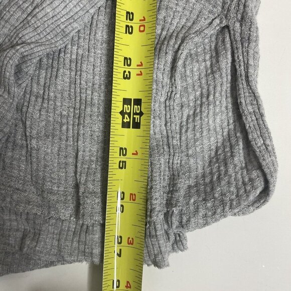 True Craft M Thermal Gray Top Long Sleeve Open Back Slouch Shoulder Long Sleeve - Picture 8 of 11